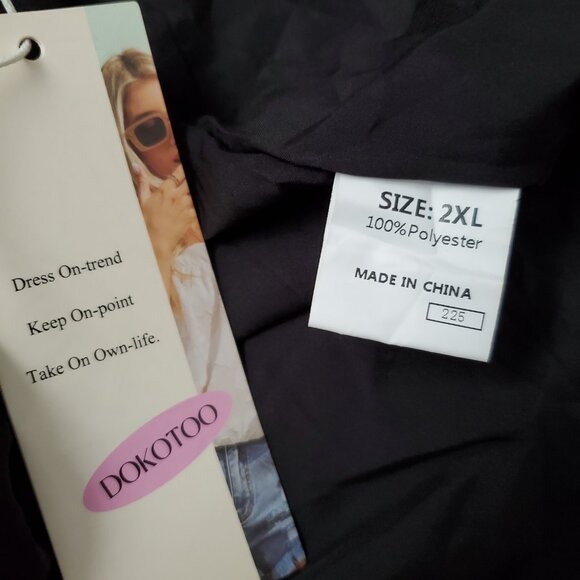 Women's Dokotoo Black Dress Lantern Sleeve Tie Backless 2X Whimsigoth Witchy - Picture 8 of 8